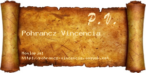 Pohrancz Vincencia névjegykártya
